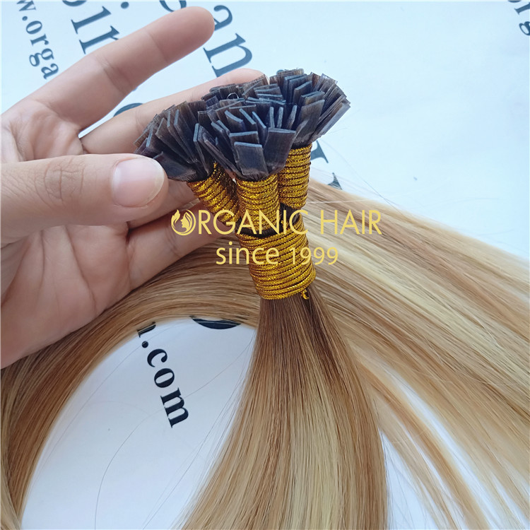 T#8P#18/613 double drawn best russian hair flat tip hair extension A109